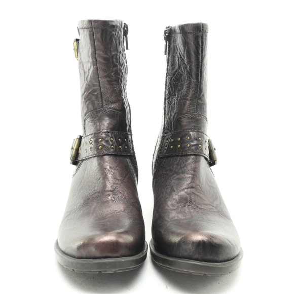 Earth Denali Altitude Leather Bootie Heeled Boot Women‘s 7 Brown - Picture 5 of 16